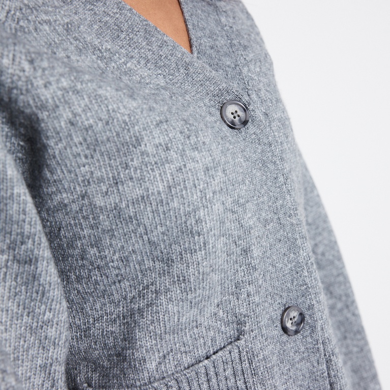 Fitted cardigan "Sabrina" Grey Melange
